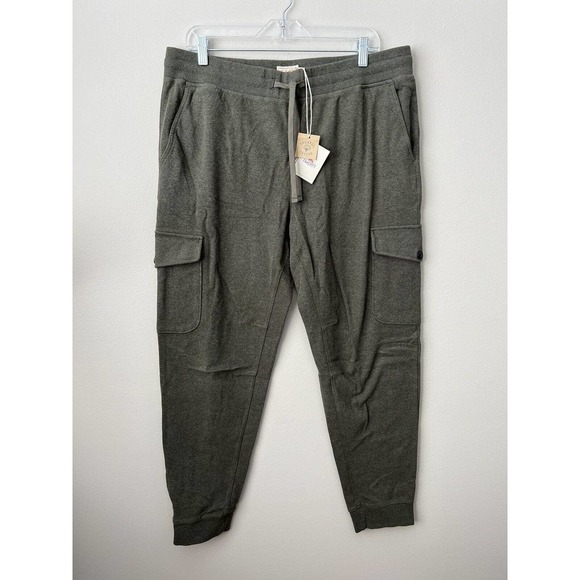 Faherty Cargo Jogger Sweatpants Size XL Green Drawstring Pockets - Picture 9 of 9